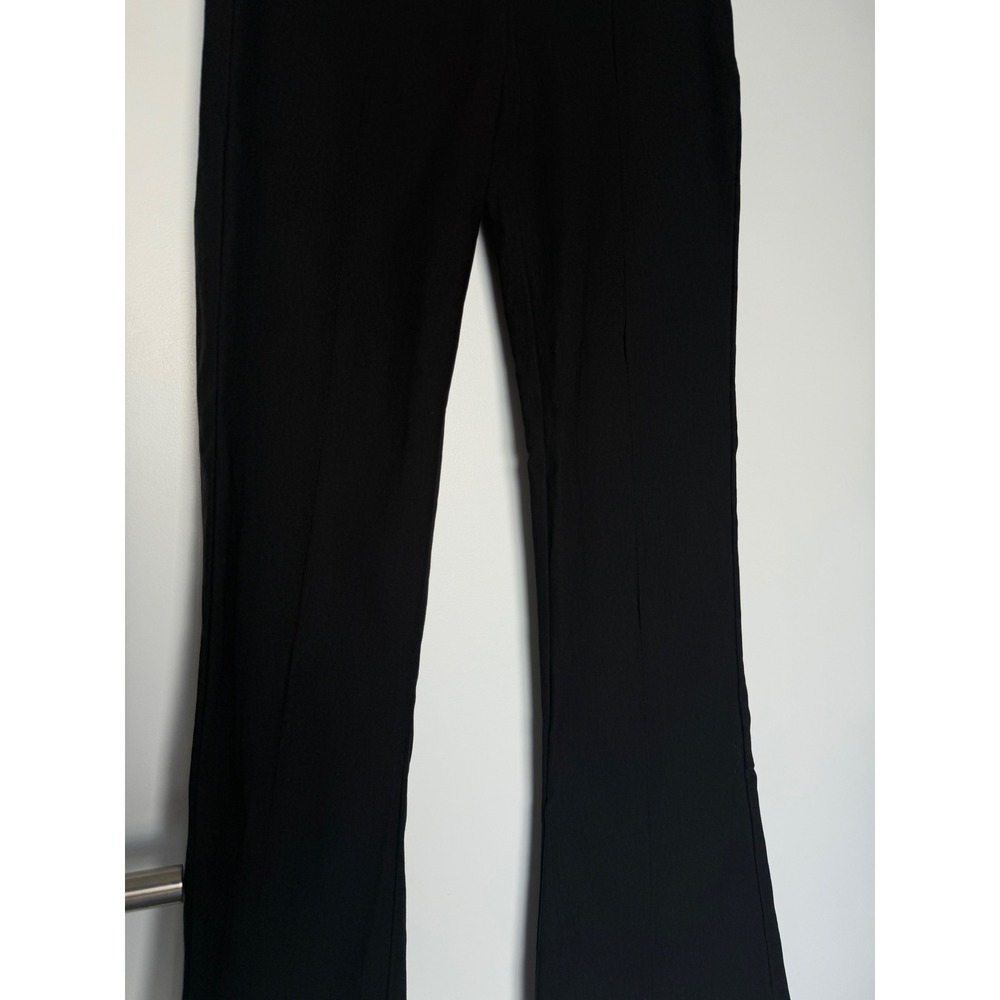 Massimo Dutti Black High Waisted Flare Pintuck Seam Side Zip Trousers Pants - Picture 4 of 15